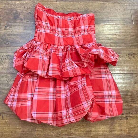 NWT LoveShackFancy Francie Bow Mini Dress Plaid - Picture 8 of 9